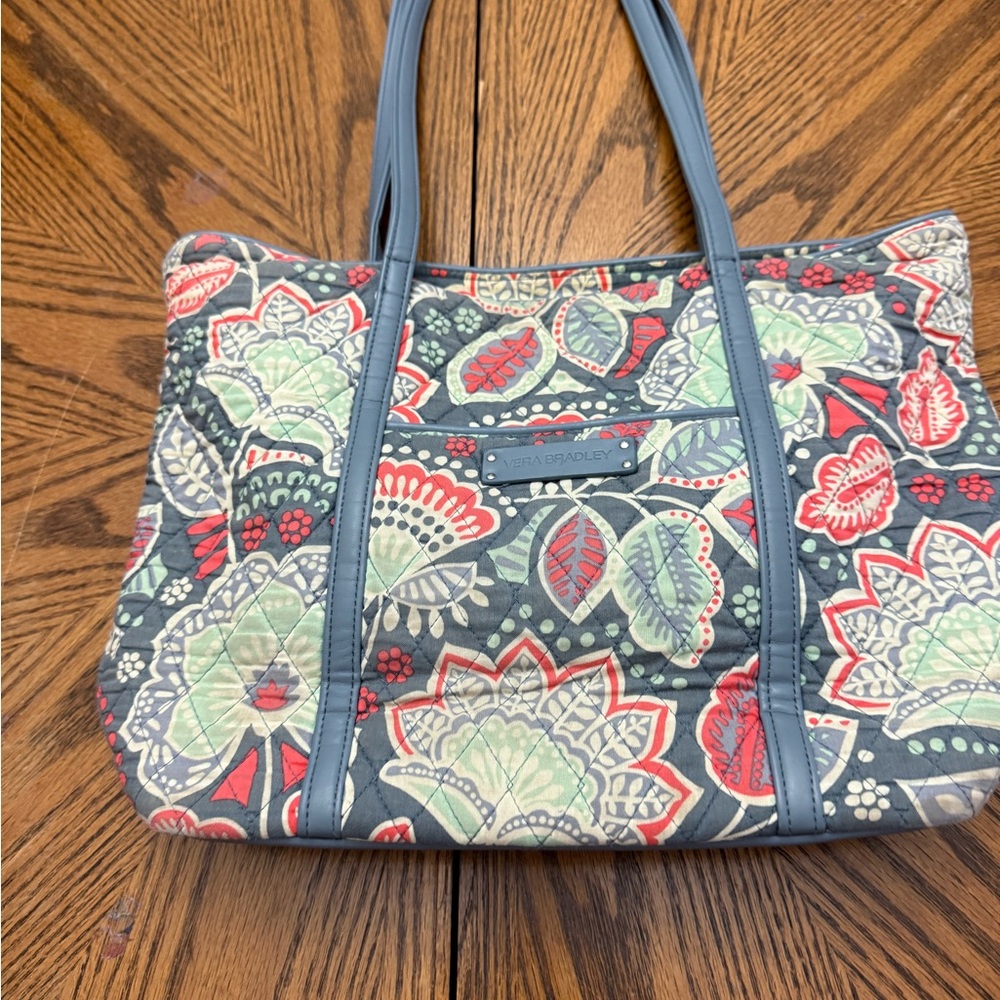 Vera Bradley Gray and Red Floral Tote